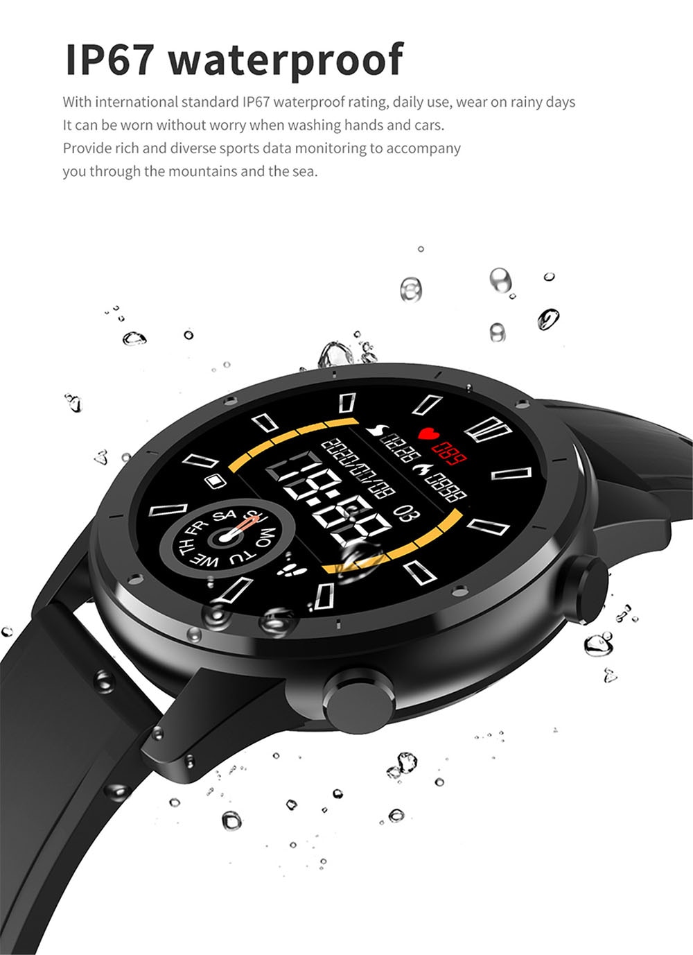 F50 Smart Watch Bluetooth Call Custom Dial Men Heart Rate Fitness Tracker