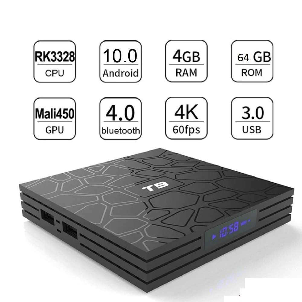 SMART BOX T9 4GB+64GB QUAD CORE 4K ULTA HD 10.0V