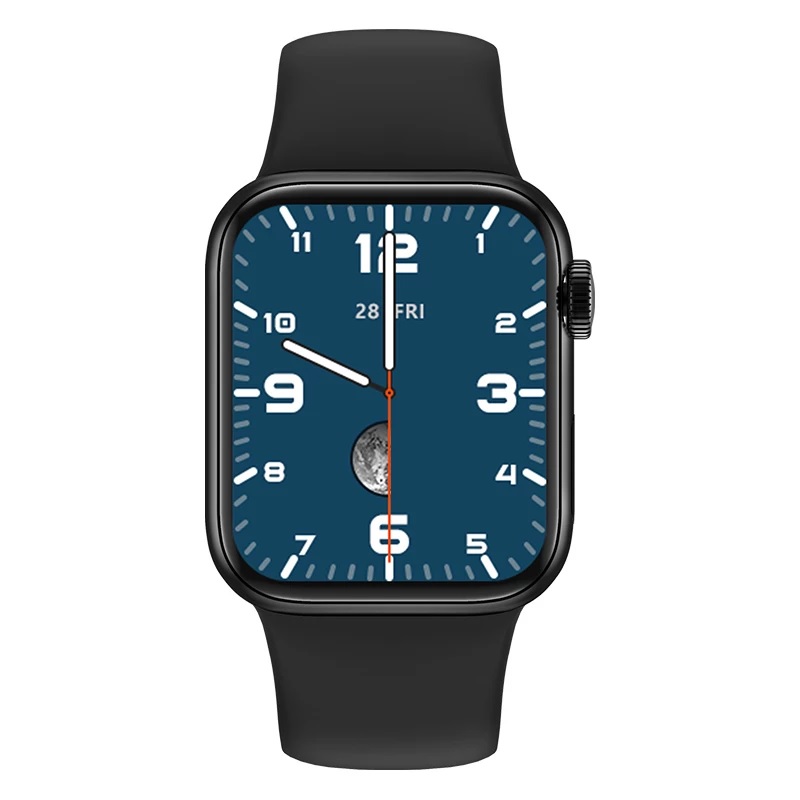 HW12 Smart Watch 40mm Full Screen With Rotating Key Heart Rate Monitor Fitness Tracker BT Make Calls BLACK