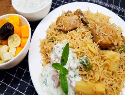 Chicken Biryani Pulao with Raita 