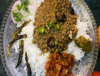 Sabat Masoor Daal with boiled rice