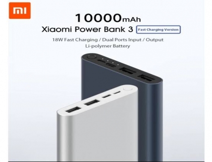 MI POWER BANK 3  10000MAH (ORINGAL) FAST CHARGING QC3.0 WITH 2 INPUT AND 2 OUTPUT 